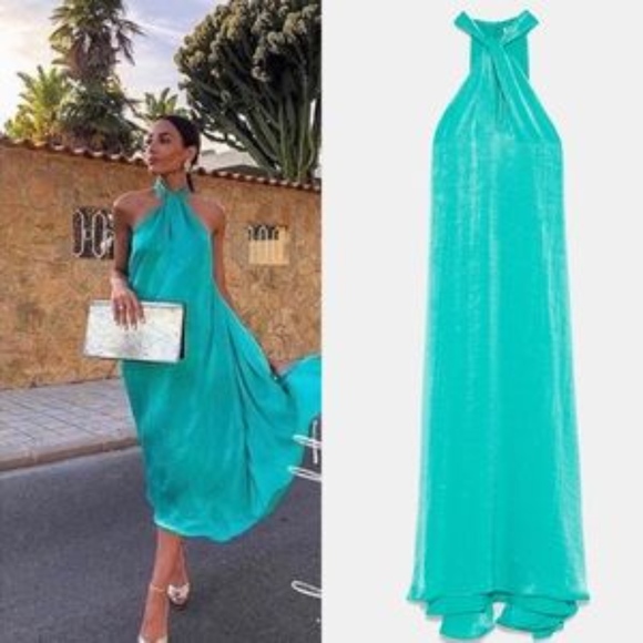 zara turquoise dress